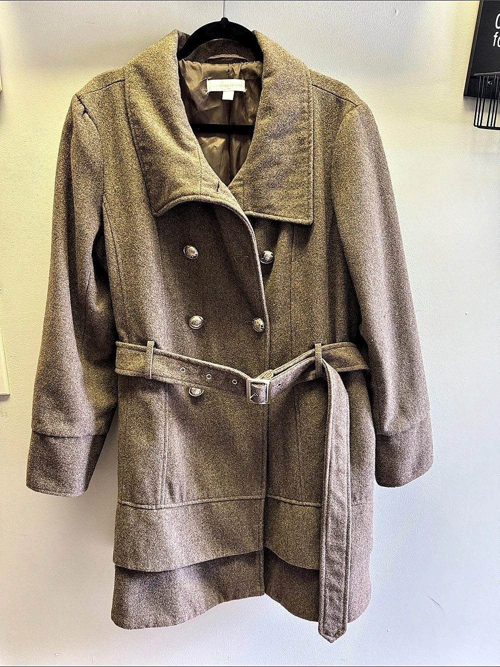 New York & Company Belted Coat in Brown Size XL